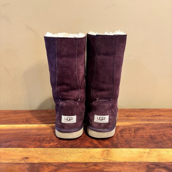 Ugg Moc Toe Tall Suede Shearling Lined Winter Warm Boot, Purple, Women’s US 7 - Picture 6 of 6
